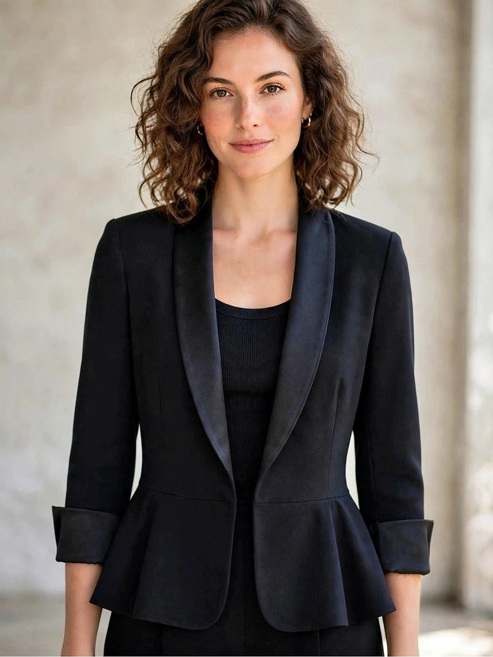 Wilfred Aritzia Blazer Womens 00 Black Open Front Shawl Lapel Tuxedo